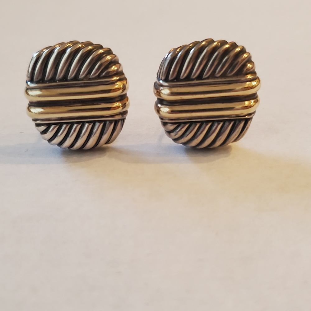 David Yurman Two-Tone Gold and Silver Earrings